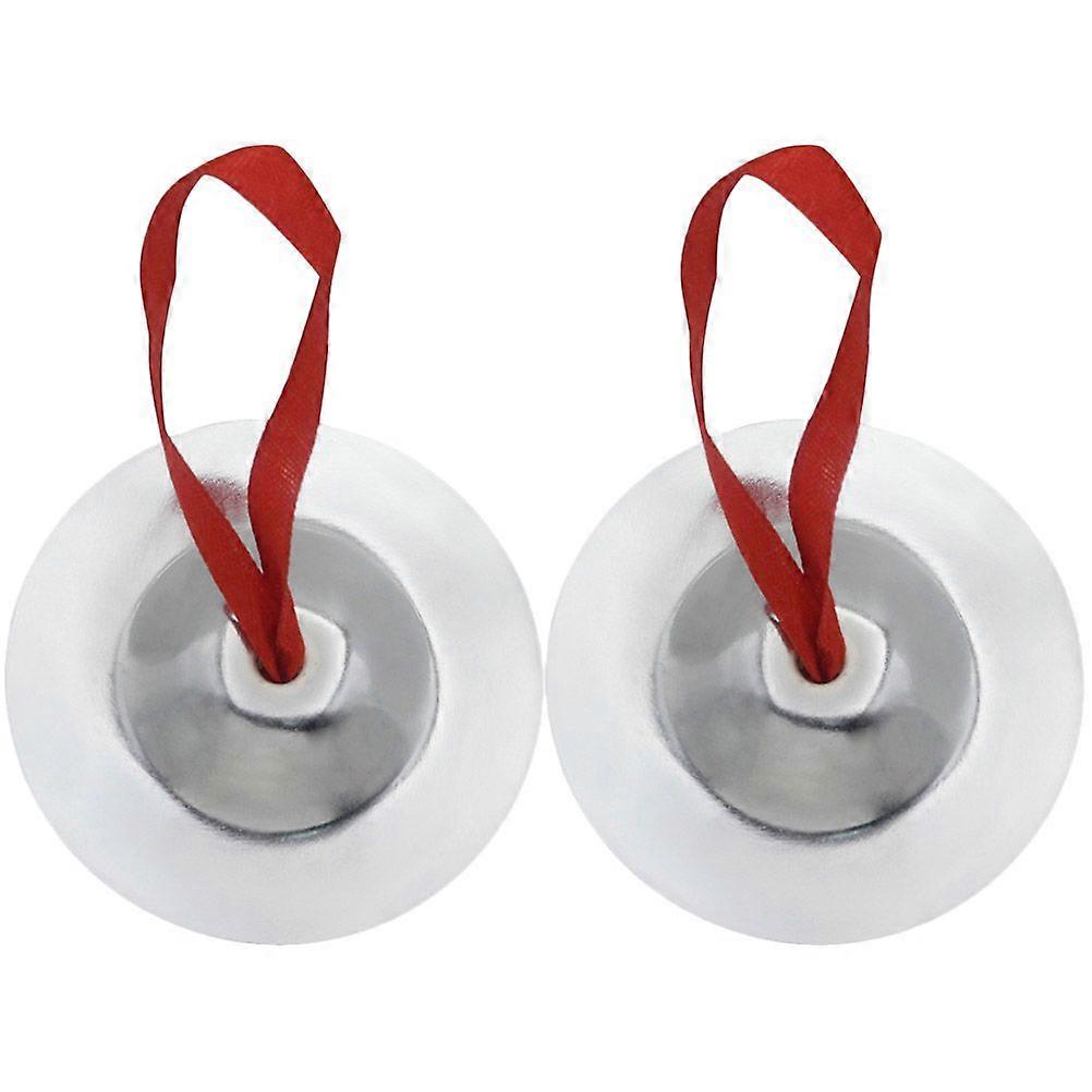 1 Pair of Mini Finger Cymbals Musical Percussion Rhythm Maker Finger Zills for Dancer Evening Party (Silver)