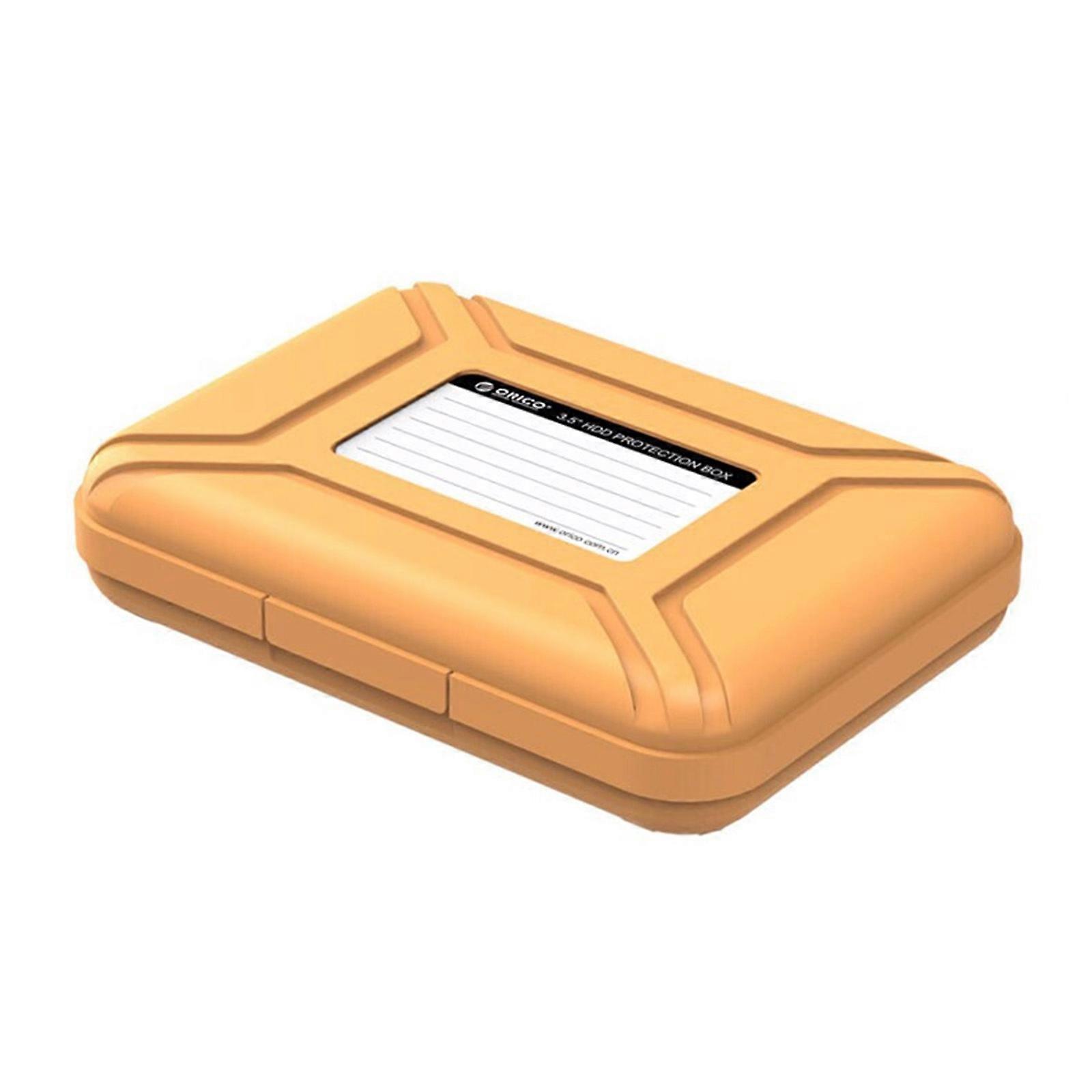Secure Storage Case for 3.5 Inch Hard Drives Shockproof and Anti static HDD Box  orange color