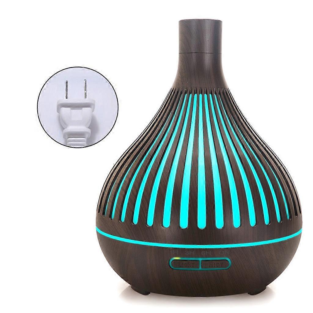 Electric Aroma Diffuser Air Humidifier 400ML Ultrasonic Cool Mist Maker Fogger LED Essential Oil Diffuser for Home Deep wood grain