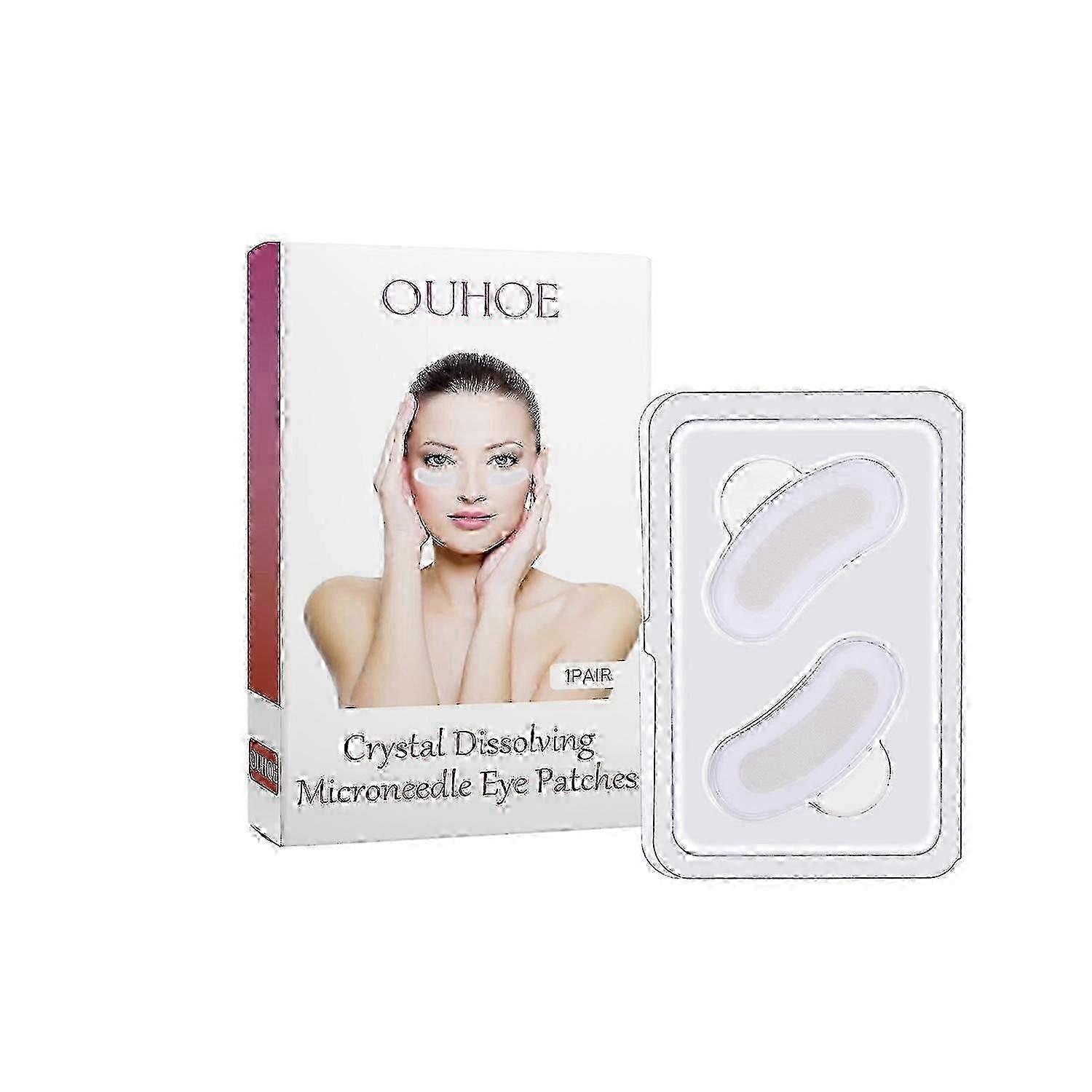 OUHOE Crystal Dissolving Microneedle Eye Patches, Desalination Smoothen Fine Lines Dry Black Rim Of