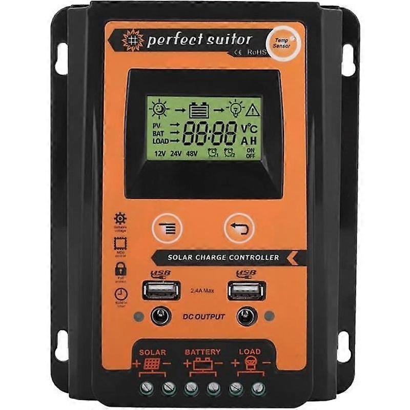 12V solar charge controller24V 30A MPPT Solar Panel Battery Regulator Dual USB LCD Display -TAM