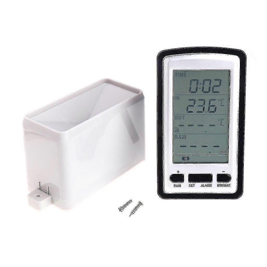 Wireless Rain Gauge & Weather Station with Indoor/Outdoor Temperature Humidity Monitor for Home Garden