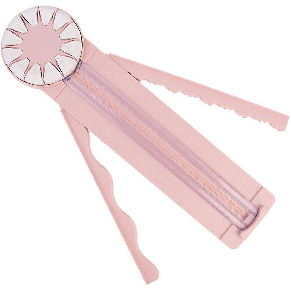 Paper craft edge cutter, 12in1 paper cutter, rolling paper cutter, multifunctional paper cutting machine for scrapbooking pink