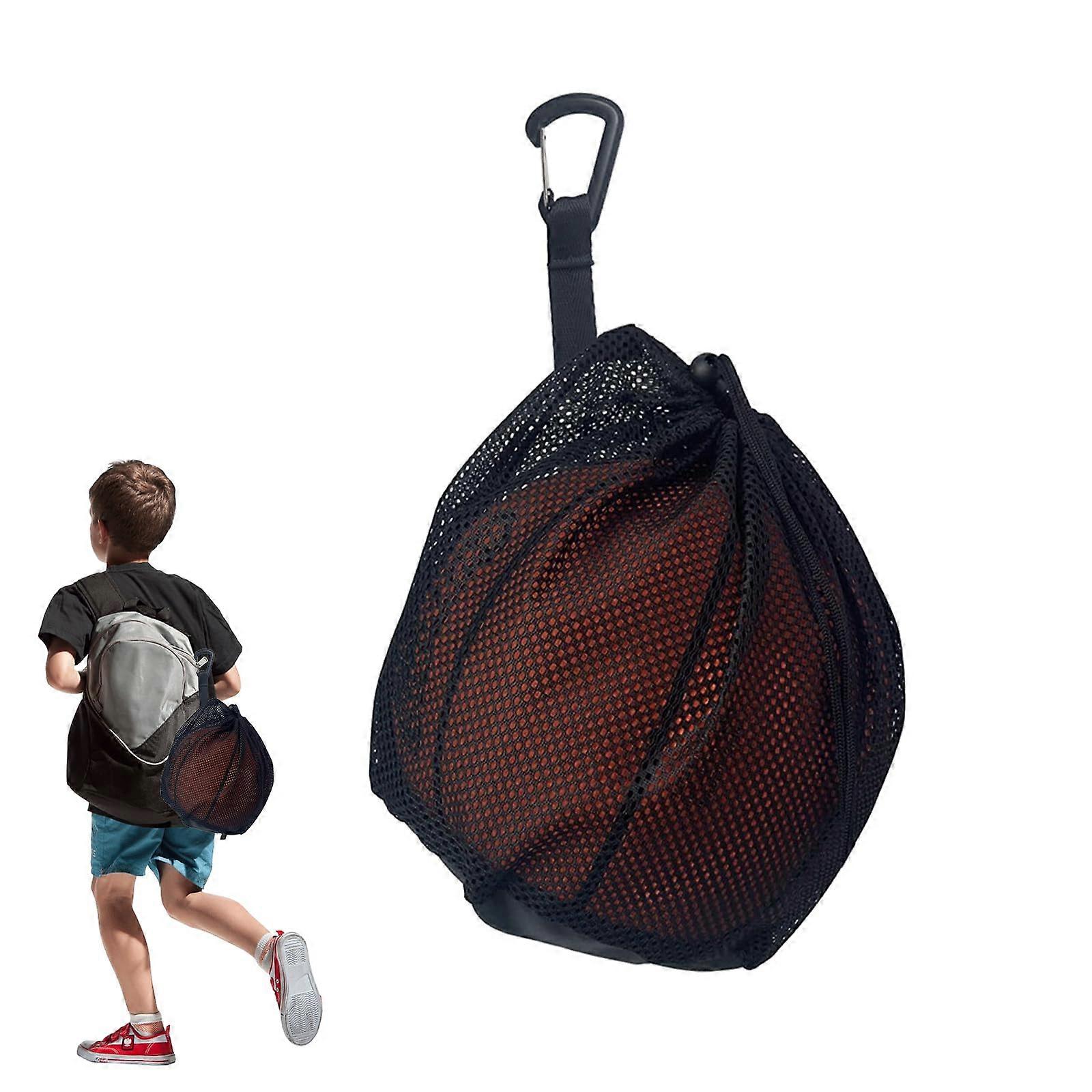 Ball Bag and Net for Basketball, Football, and Tennis - Portable Mesh Backpack for Kids and Adults, Durable and Lightweight