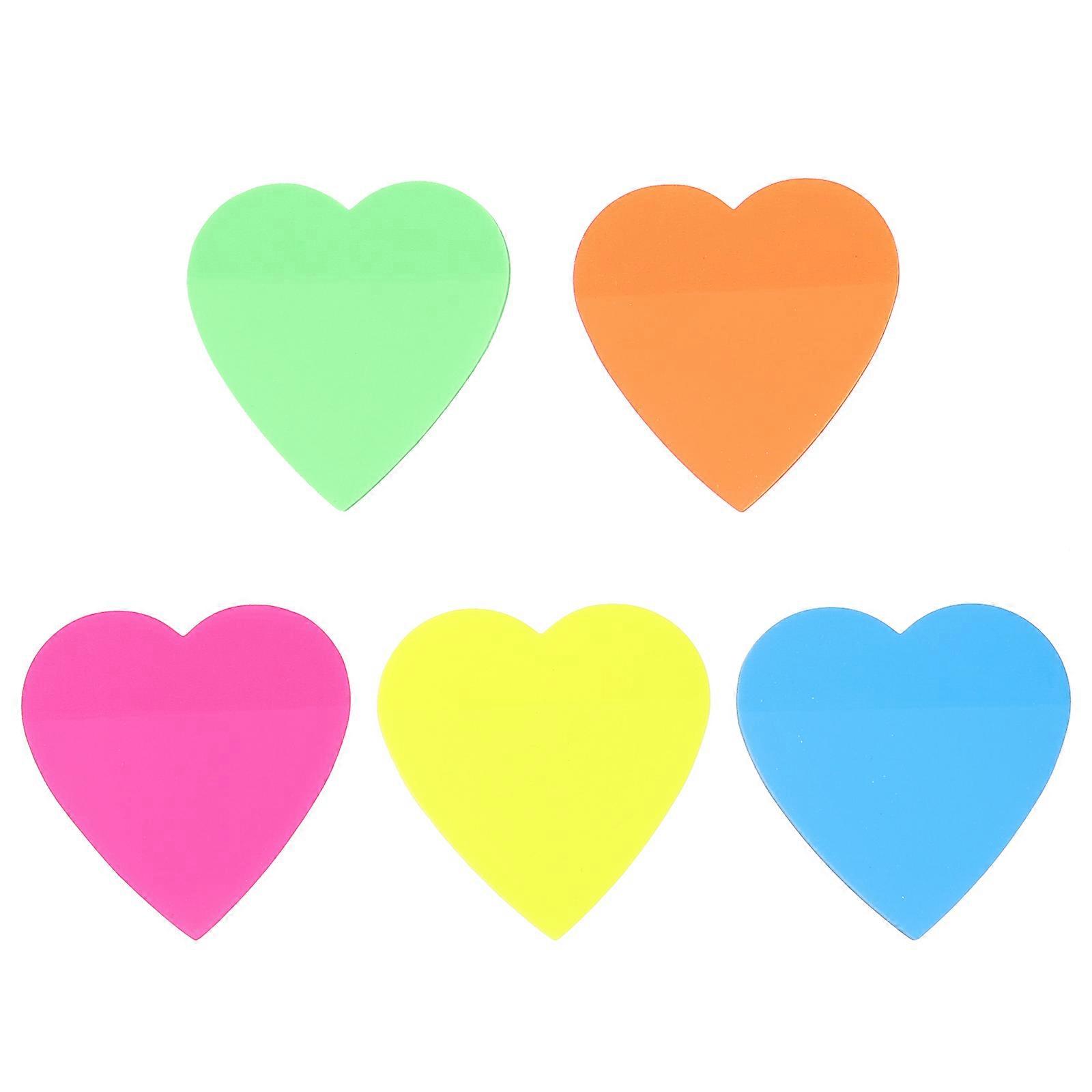 Cute Notepads Heart Shaped Self-Adhesive Memo Pad For Schedule Planning 5 Books