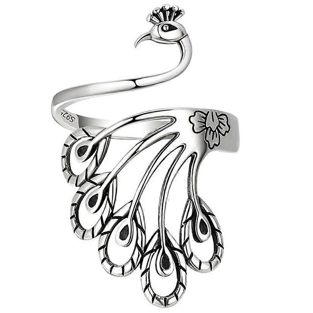 Adjustable Peacock Ring Copper Material for Women Knitting Needs 1Set