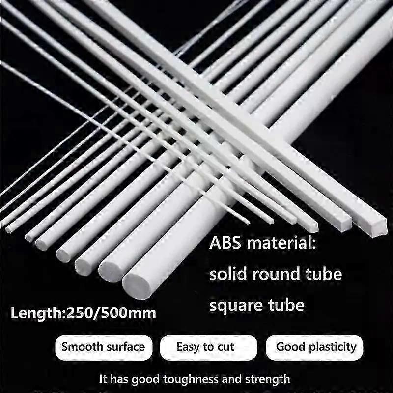 ABS White Round/Square Plastic Rod Stick Fit For Architecture Model Making Model Material DIY Accessories Cutting Supplies