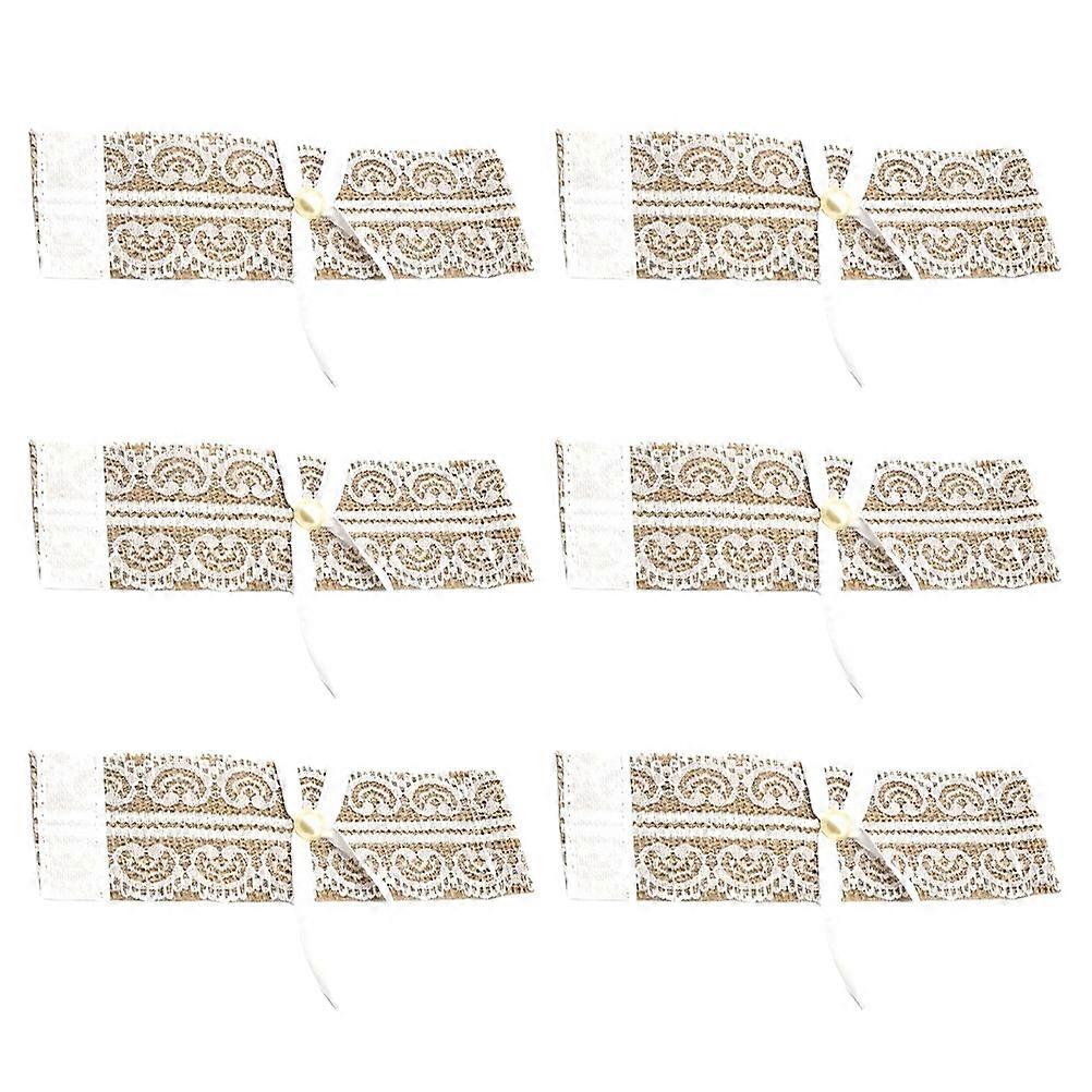 Napkin Rings Set Women Assorted Color 18.5X5X0.1CM Ribbon Bow Knot 6Pcs