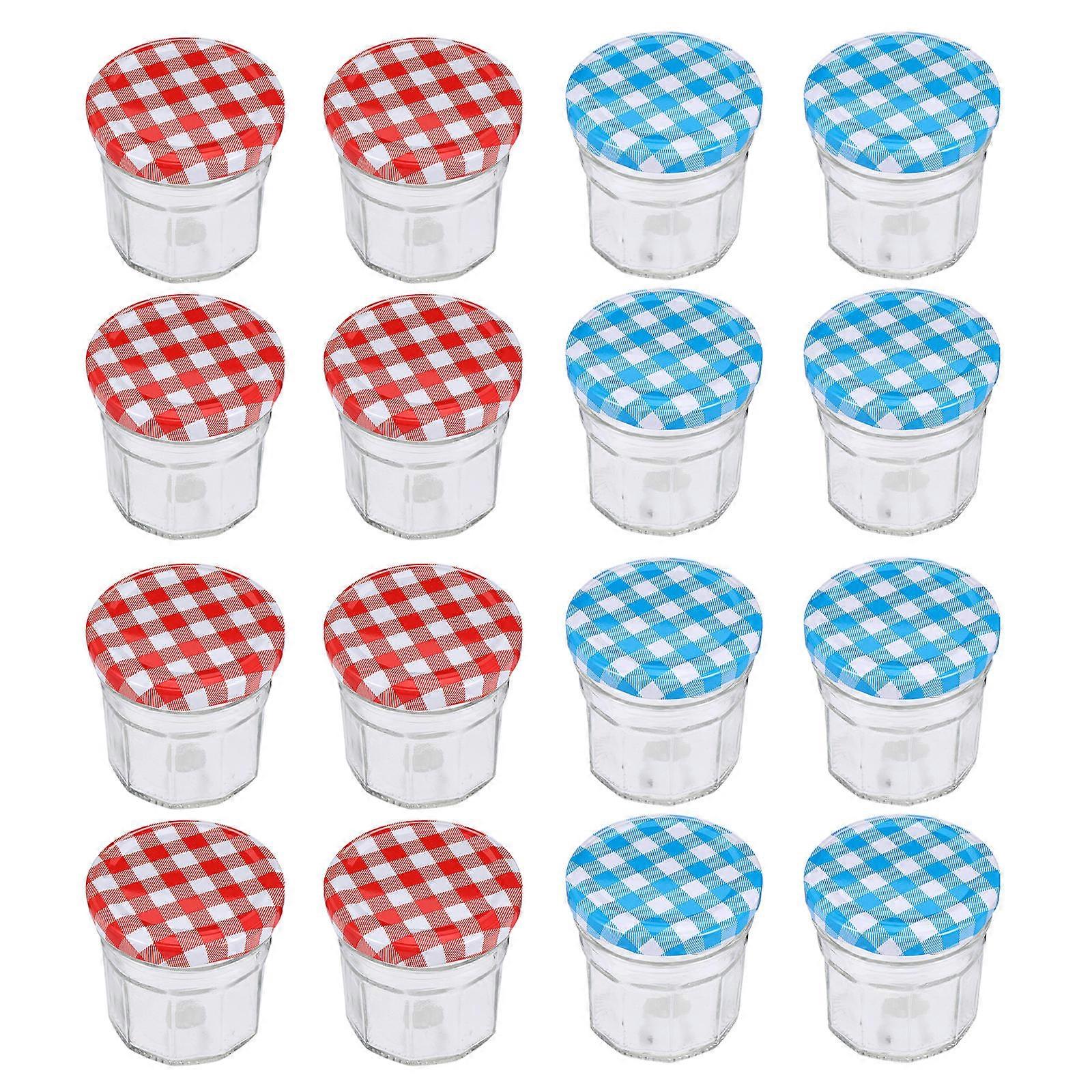 Small Jelly Jars Glass Sealed Canisters Food Preservation Sealed Storage Red 12Pcs