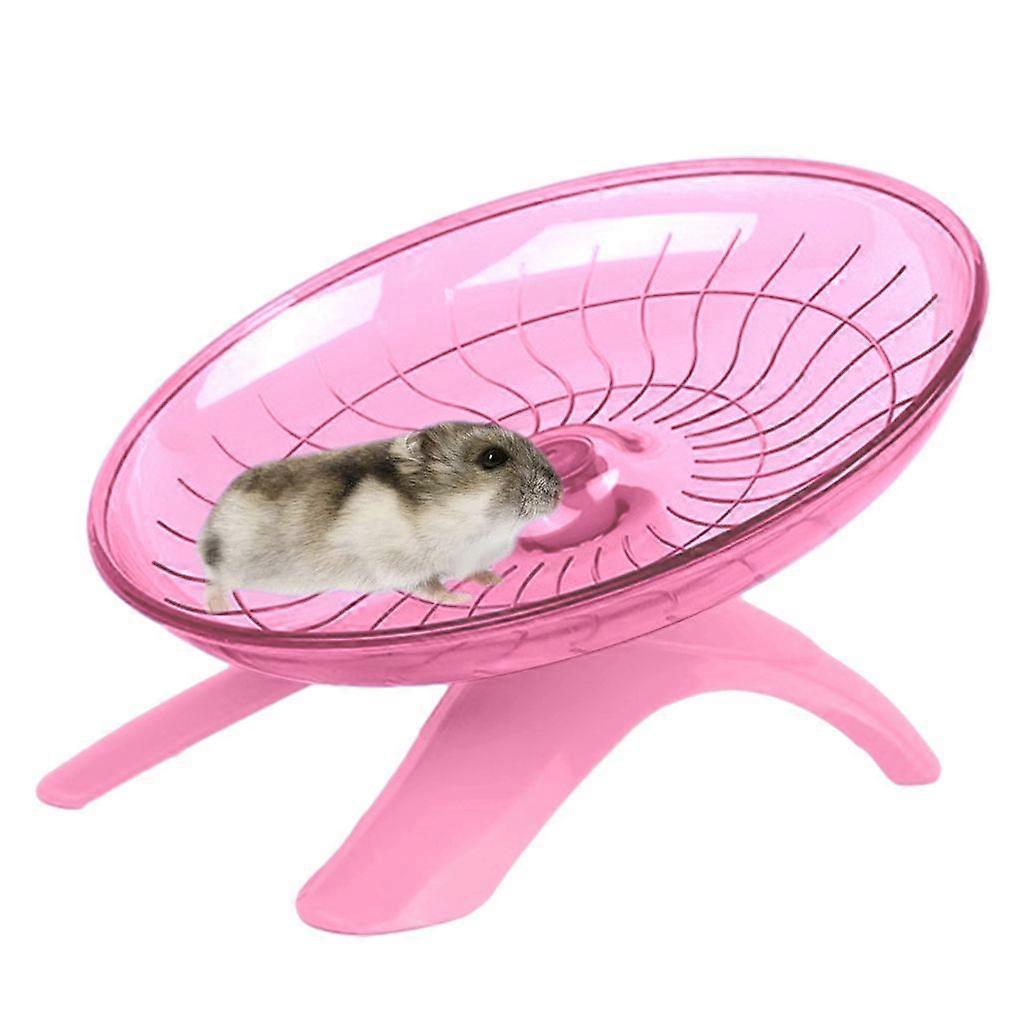 Quiet Hamster Wheel Toy, Plastic Flying Saucer for Exercise (Rose Red)