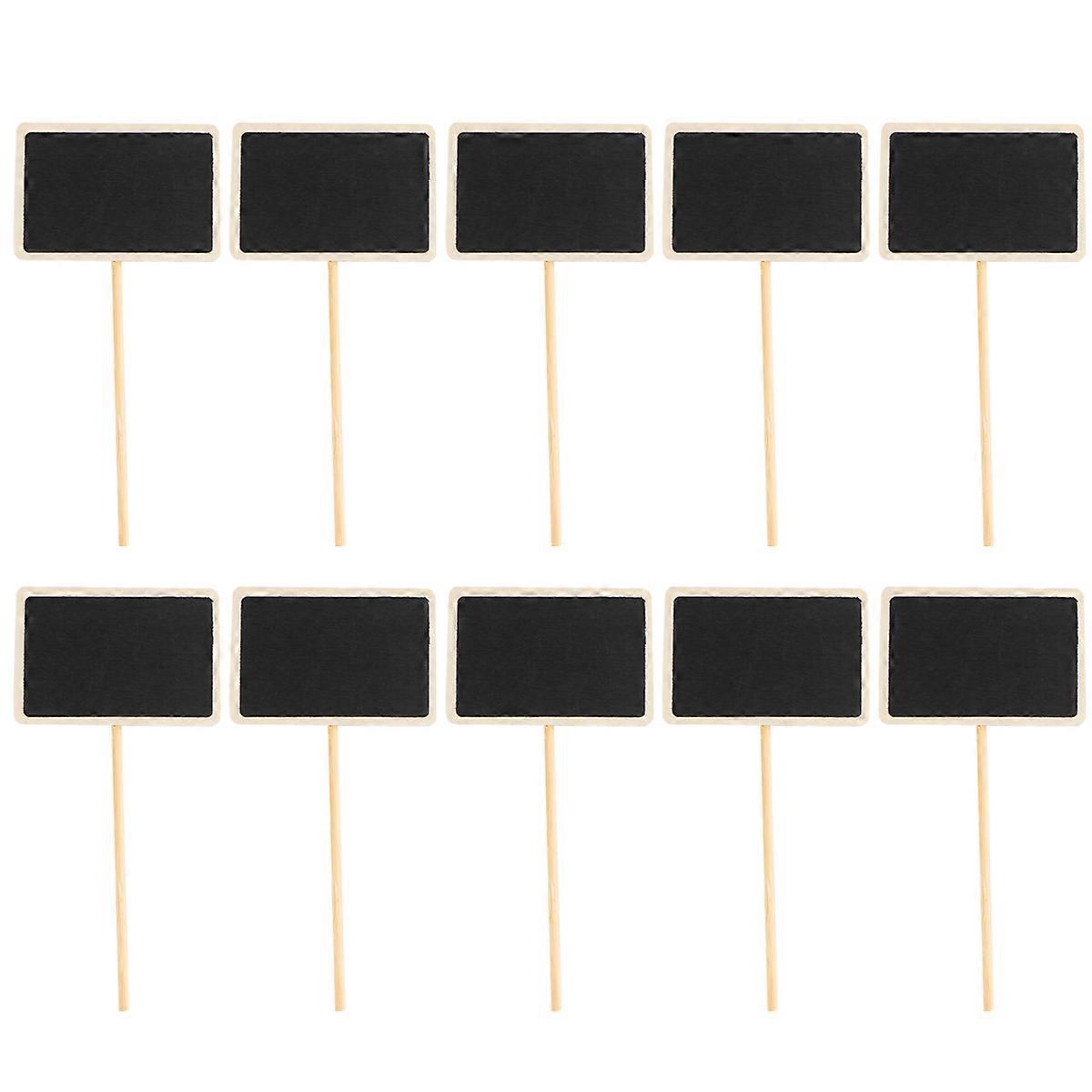 Message Board Signs Wooden Mini Blackboard Toppers For Office Use Small Chalkboard Tags Black 17.00X8.00X0.25CM 20Pcs
