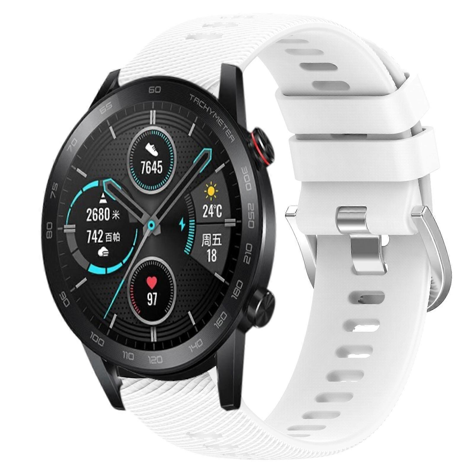 For Honor MagicWatch2 42mm 20mm Solid Color Soft Silicone Watch Band