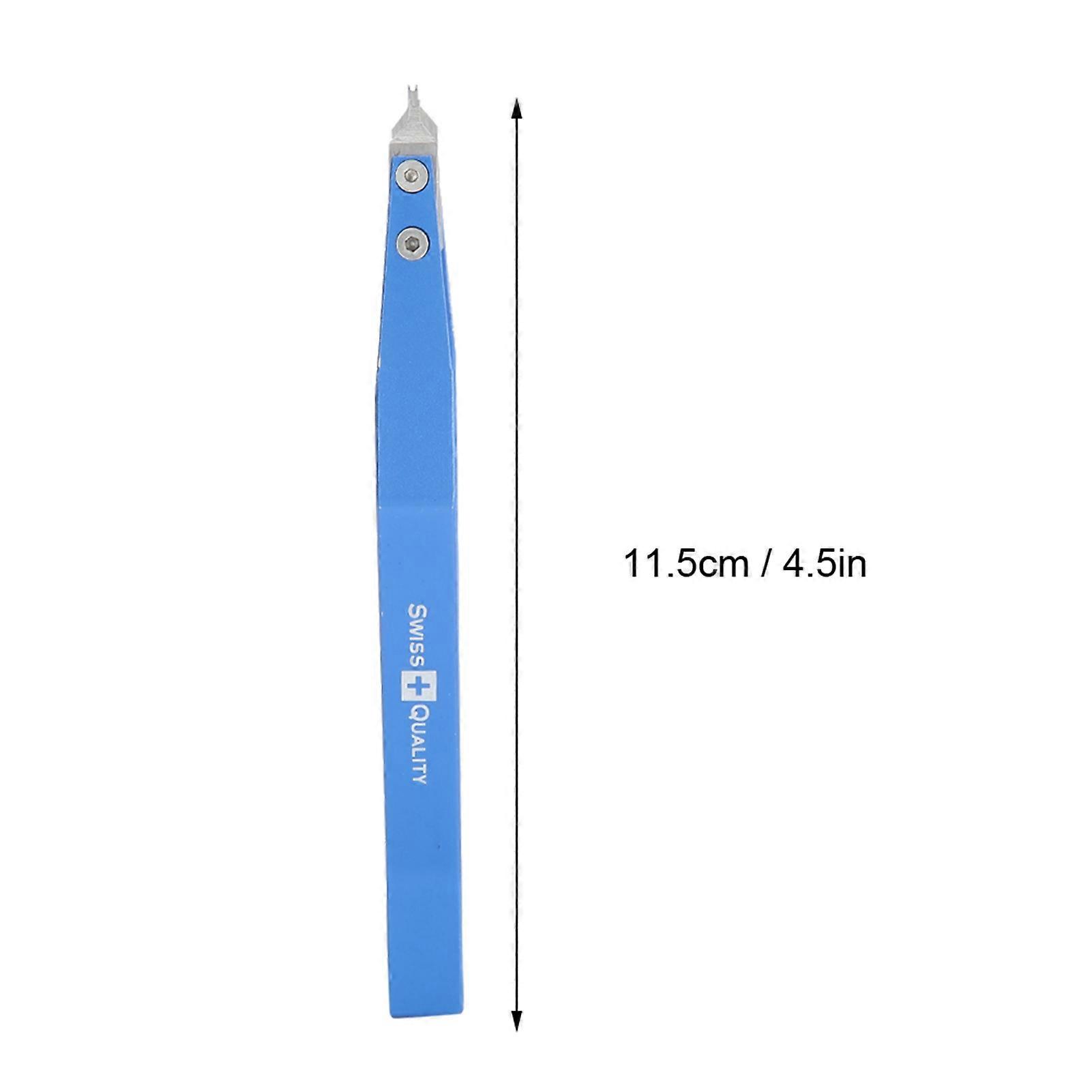 V-shaped metal spring pliers for removing watch strap (blue)