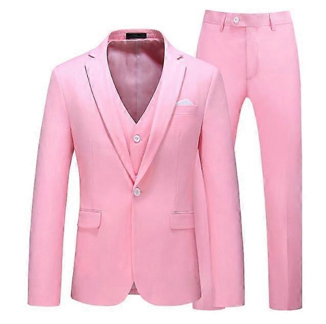 メンズスーツビジネスカジュアル3ピーススーツブレザーパンツベスト7色から選択