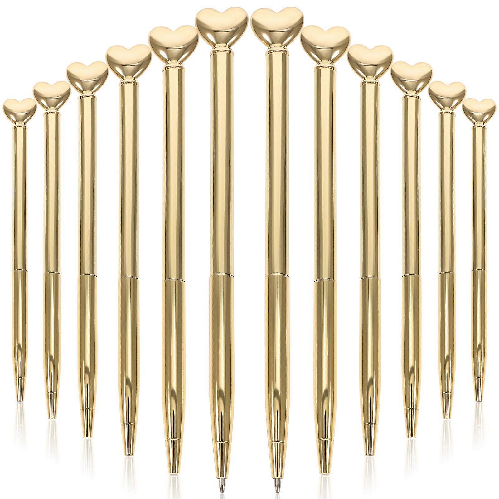 12Pcs Multi-function Writing Pens Heart-shape Ballpoint Pens Business Pens Office Accessory