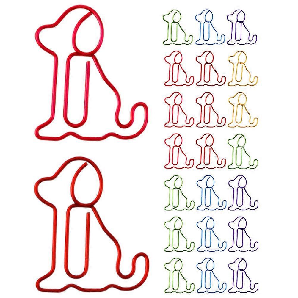 Sitting Dog Design Paper Clips Metal Bookmarks Assorted Color For Teachers Students Home Use 60Pcs