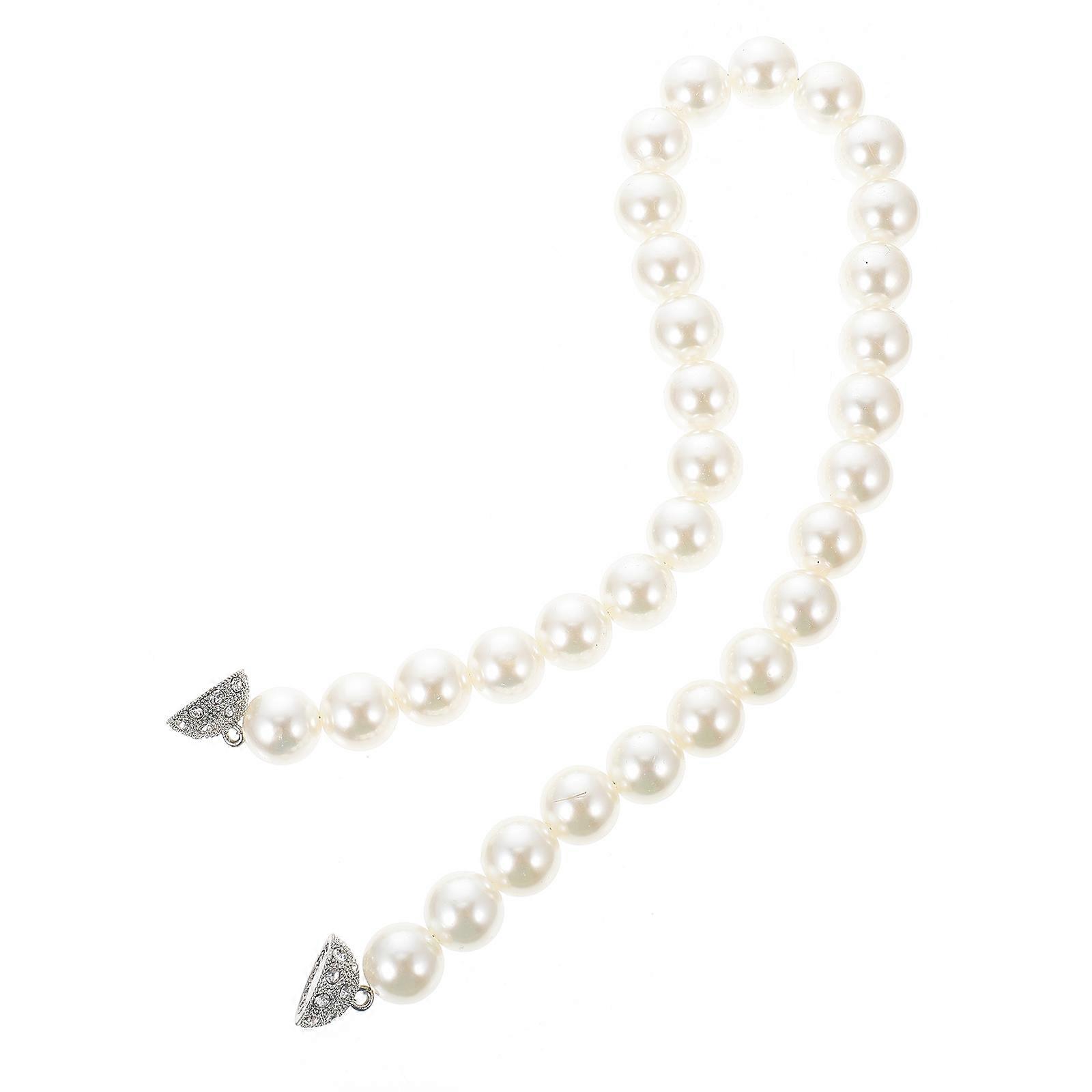 White Rhinestone Curtain Tieback with Pearl Design for Home Use Elegant and Simple Decor 1 Pc