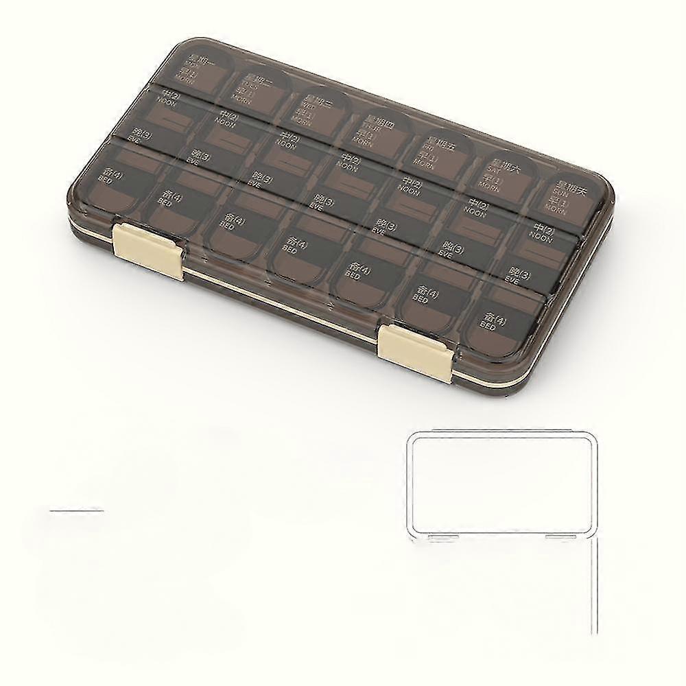 Large Capacity 7-Day Pill Organizer with Dividable Small Compartments for Medicine Storage - 28 Grid Design