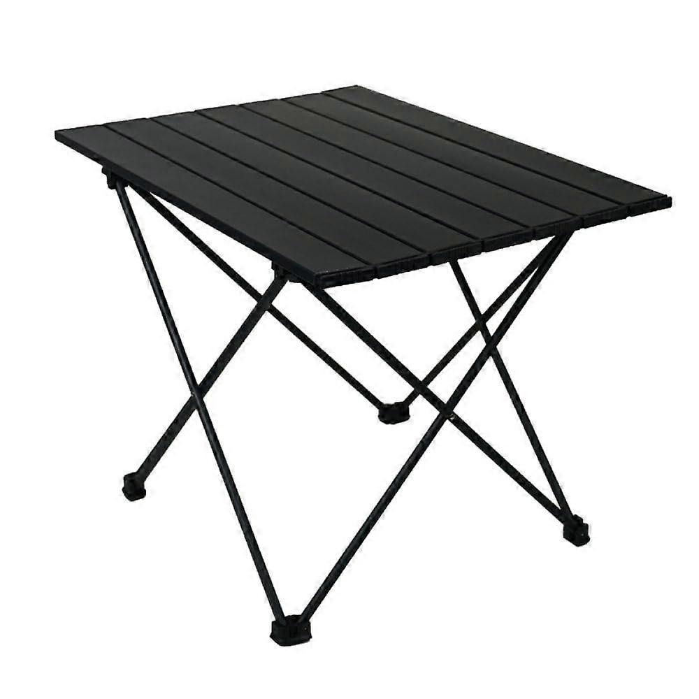 Folding Tables and Chairs Outdoor Round Picnic Table Egg Roll Table Camping Dining Set Aluminum Alloy Black Small Size