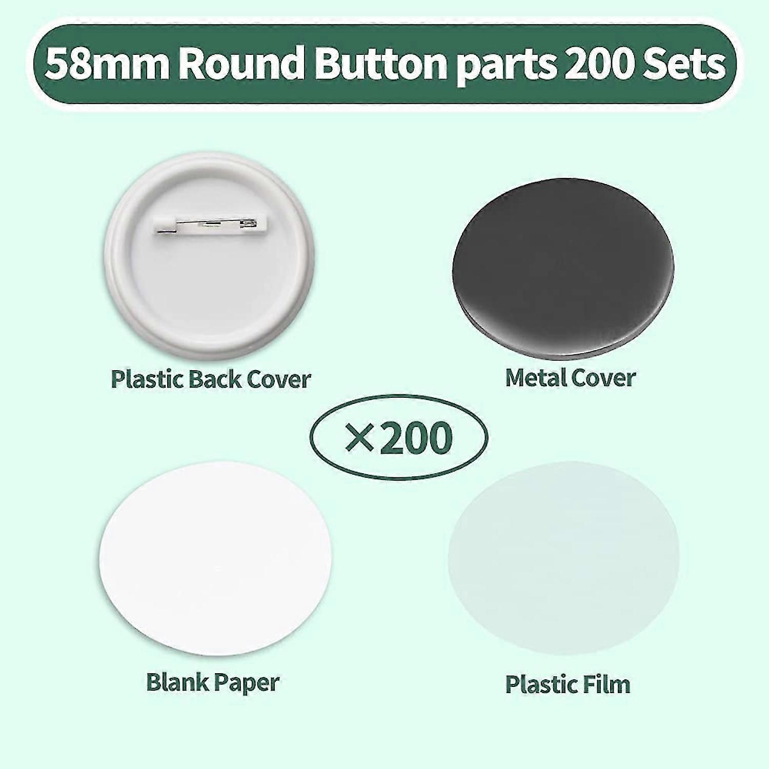 200 Sets 58mm Blank Button Badge Parts For Button Machine 58mm