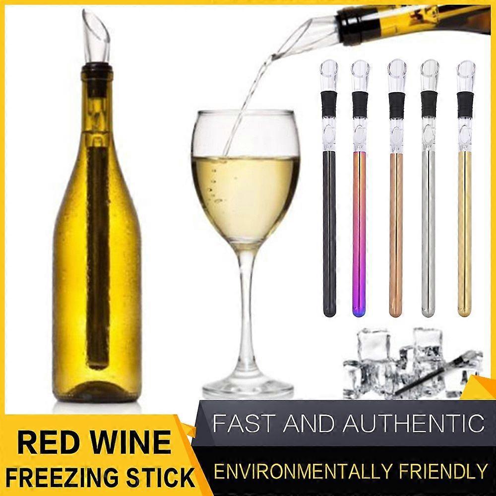 Stainless Steel Ice Wine Chiller Stick With Wine Pourer Wine Cooling Stick Cooler Beer Beverage Frozen Stick Ice Cool Bar Tool