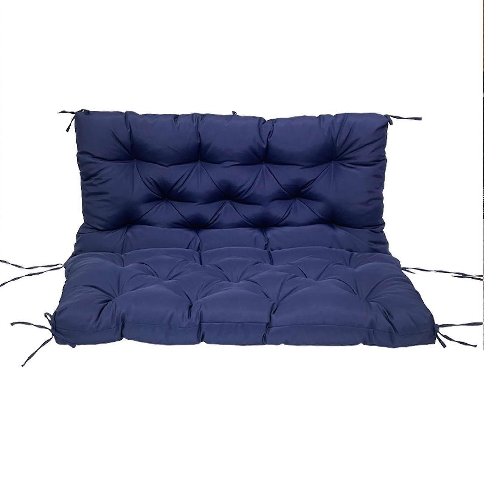 Waterproof thick cushion for garden swing with backrest, navy blue, for 2 and 3seater swings