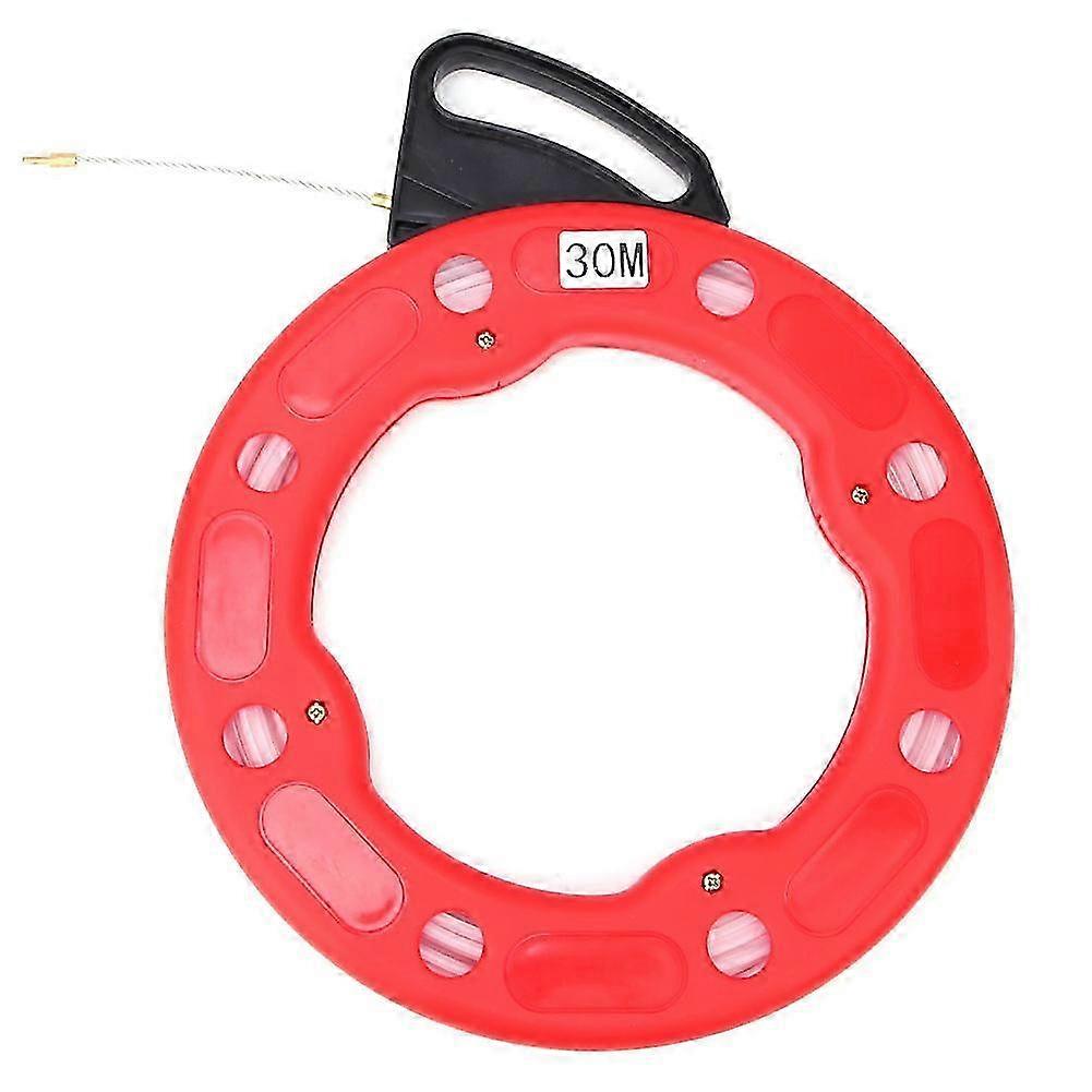 Fiberglass Nylon Fish Tape Reel Puller Non-Conductive Wire Pulling Tools 4.0mm 30m Compatible with Certain Brands