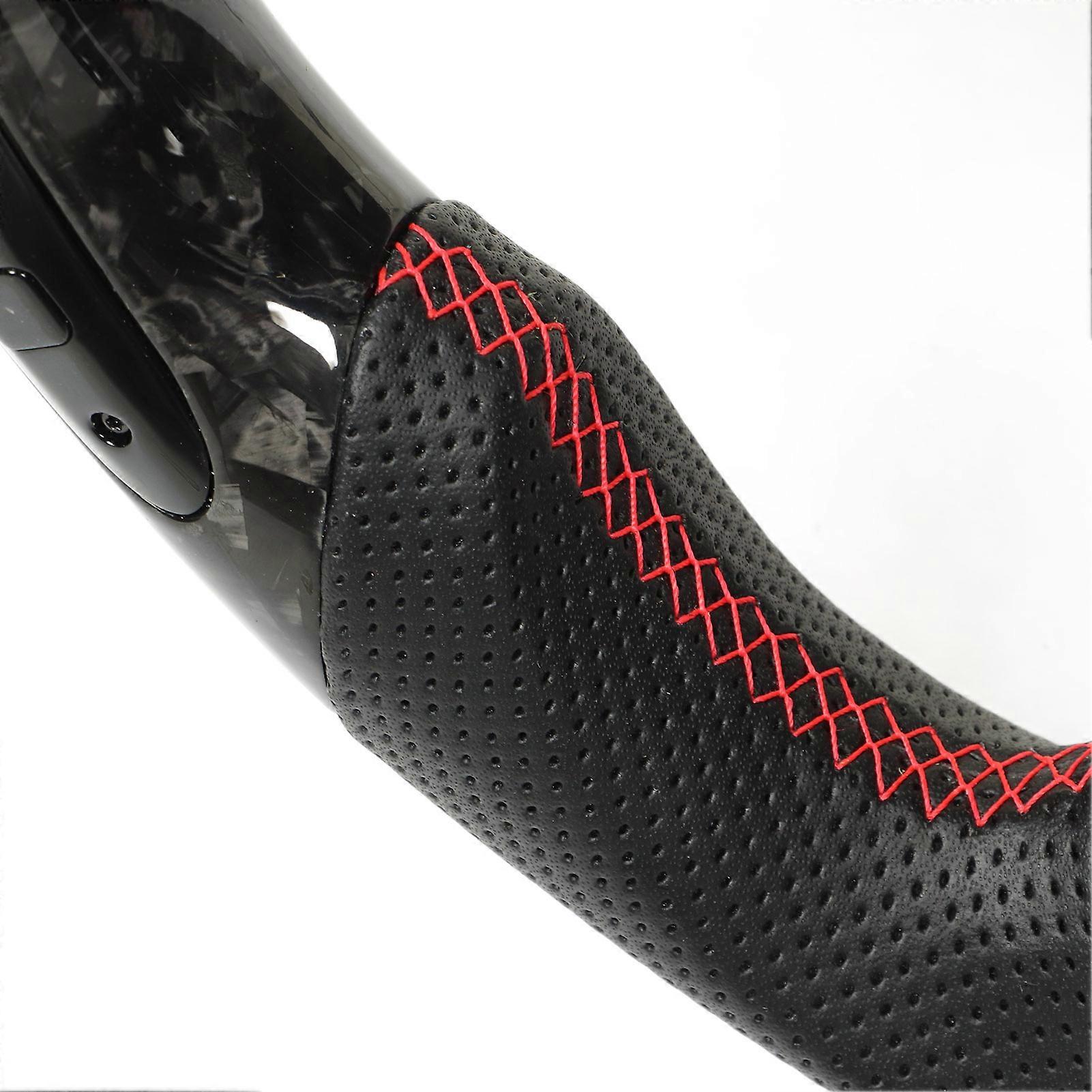 Forged Carbon Fiber Steering Wheel Perforated Leather Replacement for Dodge Challenger Charger SRT HELLCAT 2015 to 2023
