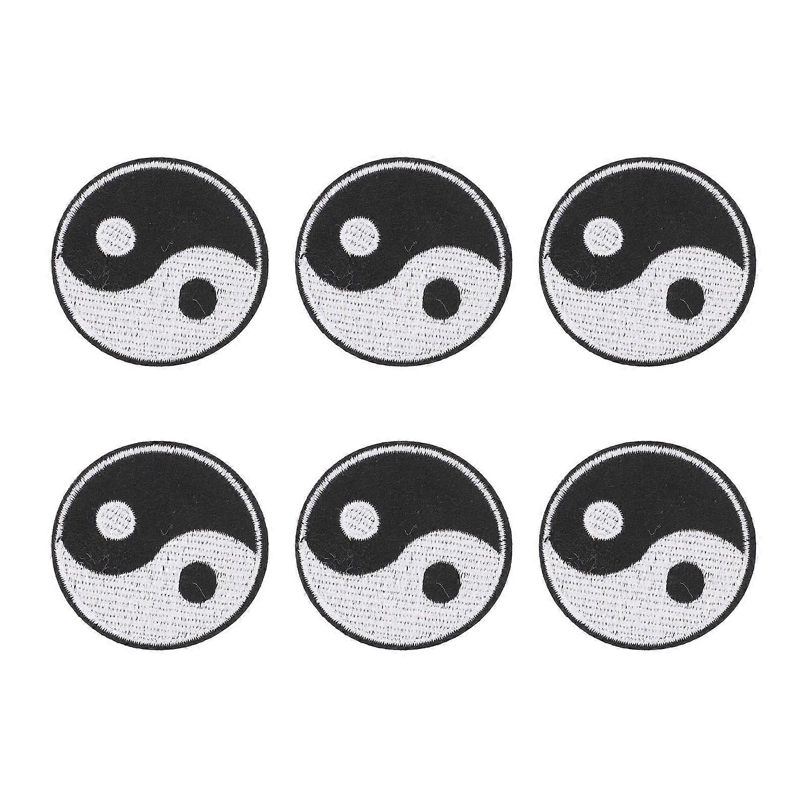 2025 Cel mai recent model 6PCS Yin Yang Patch Tai Chi Model DIY Patch-uri de îmbrăcăminte
