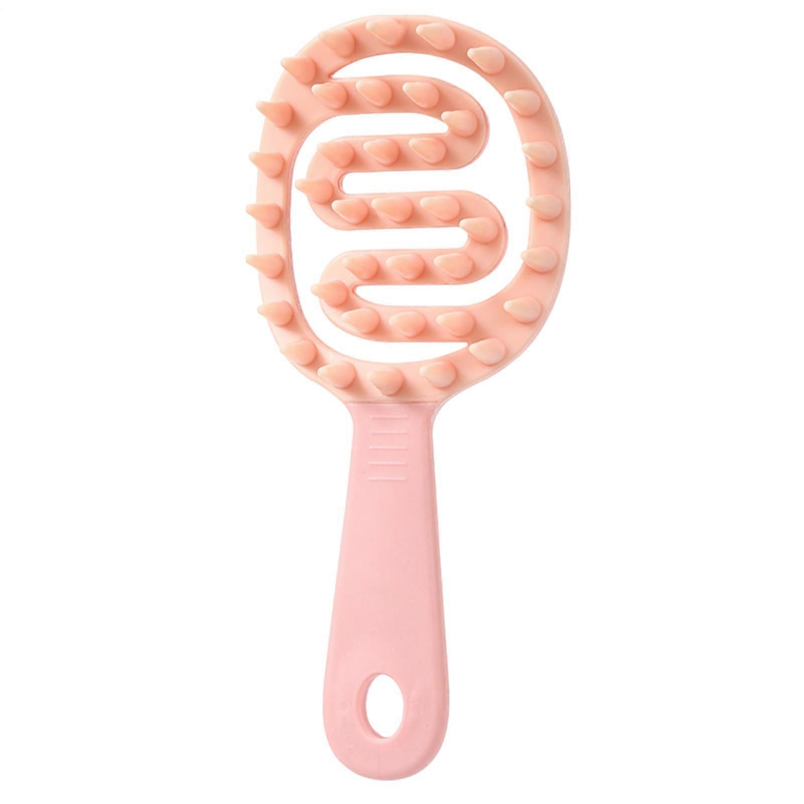 Silicone Shampoo Comb, Soft Scalp Massager Brush, Comfortable Grip, Pink