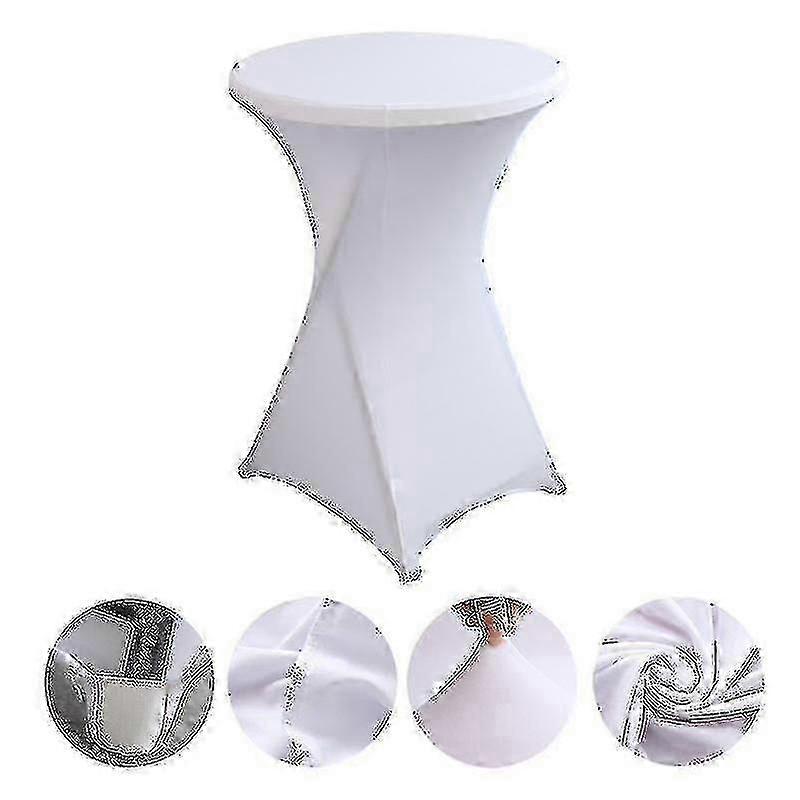 Nappe de table ronde en spandex pour cocktail, extensible dans les quatre sens, noir, 80x110cm