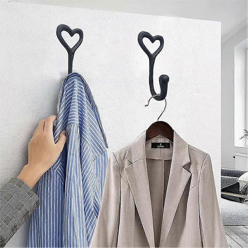 2pcs(B)$ Cast iron love hook heart shaped hook retro iron hook