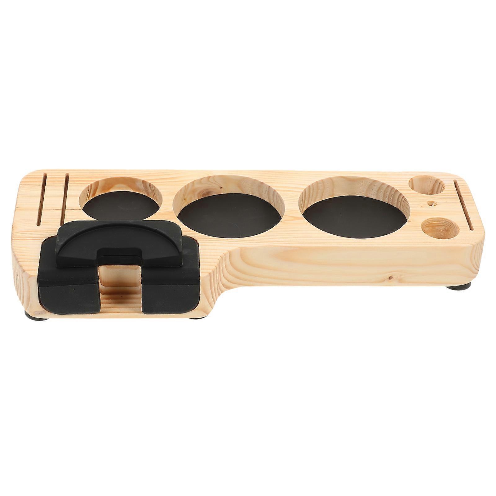 Coffee Powder Tamper Stable Pressing Station Pine Wood Rectangular Design 1Pack