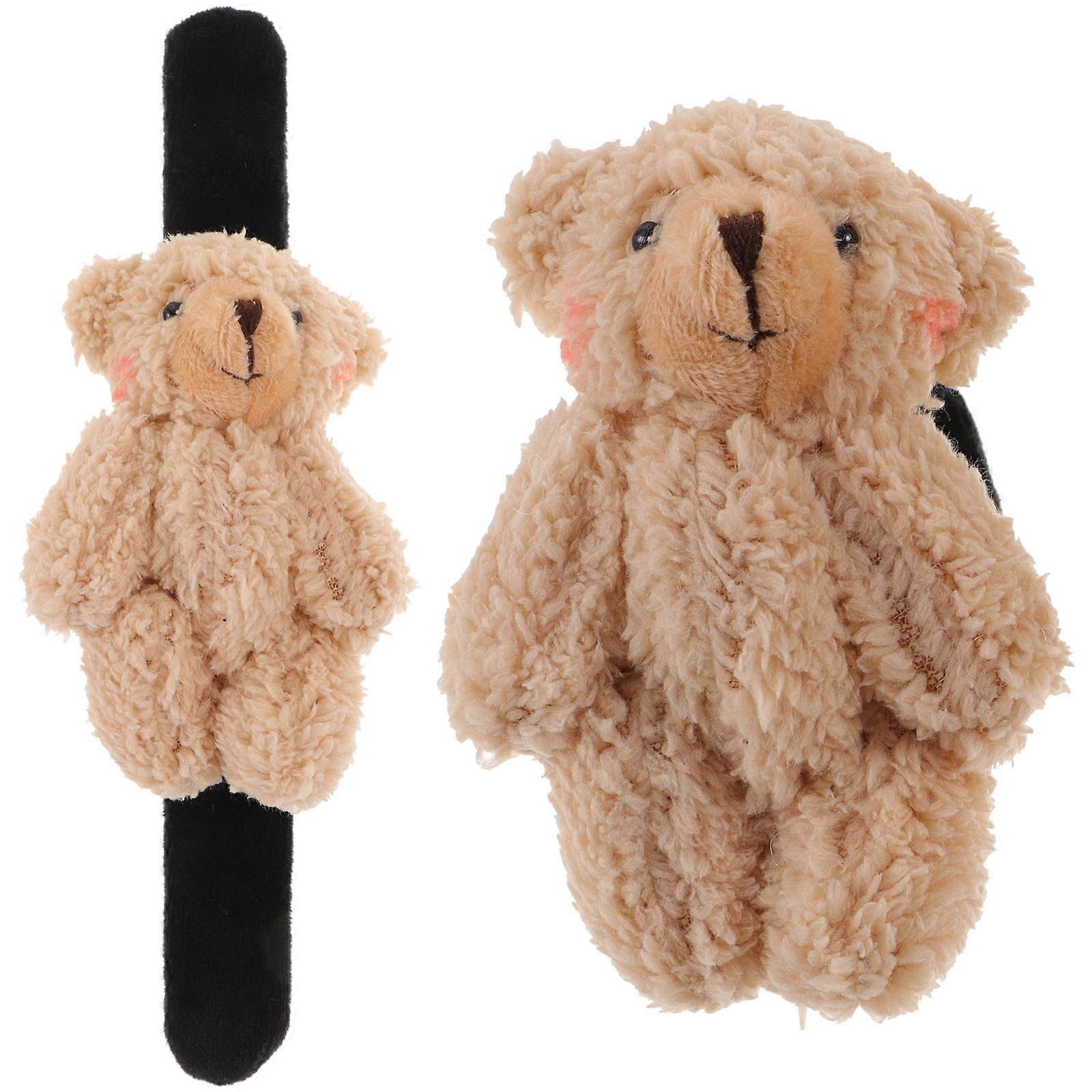 Stuffed Slap Bracelet Cute Bear Shape Plush Material For Children 2Pcs