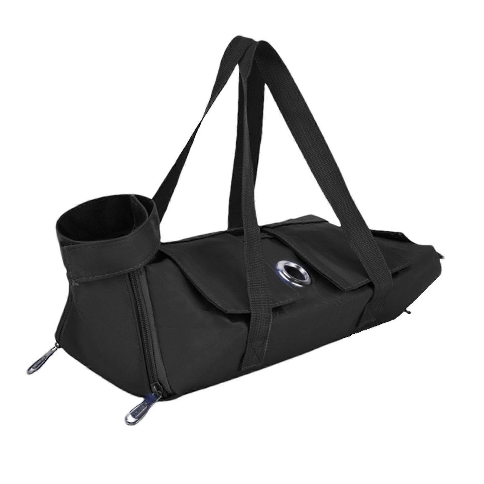 Foldable Ergonomic Pet Travel Bag, ScratchResistant Carrier with Shoulder Strap, Black, Size L
