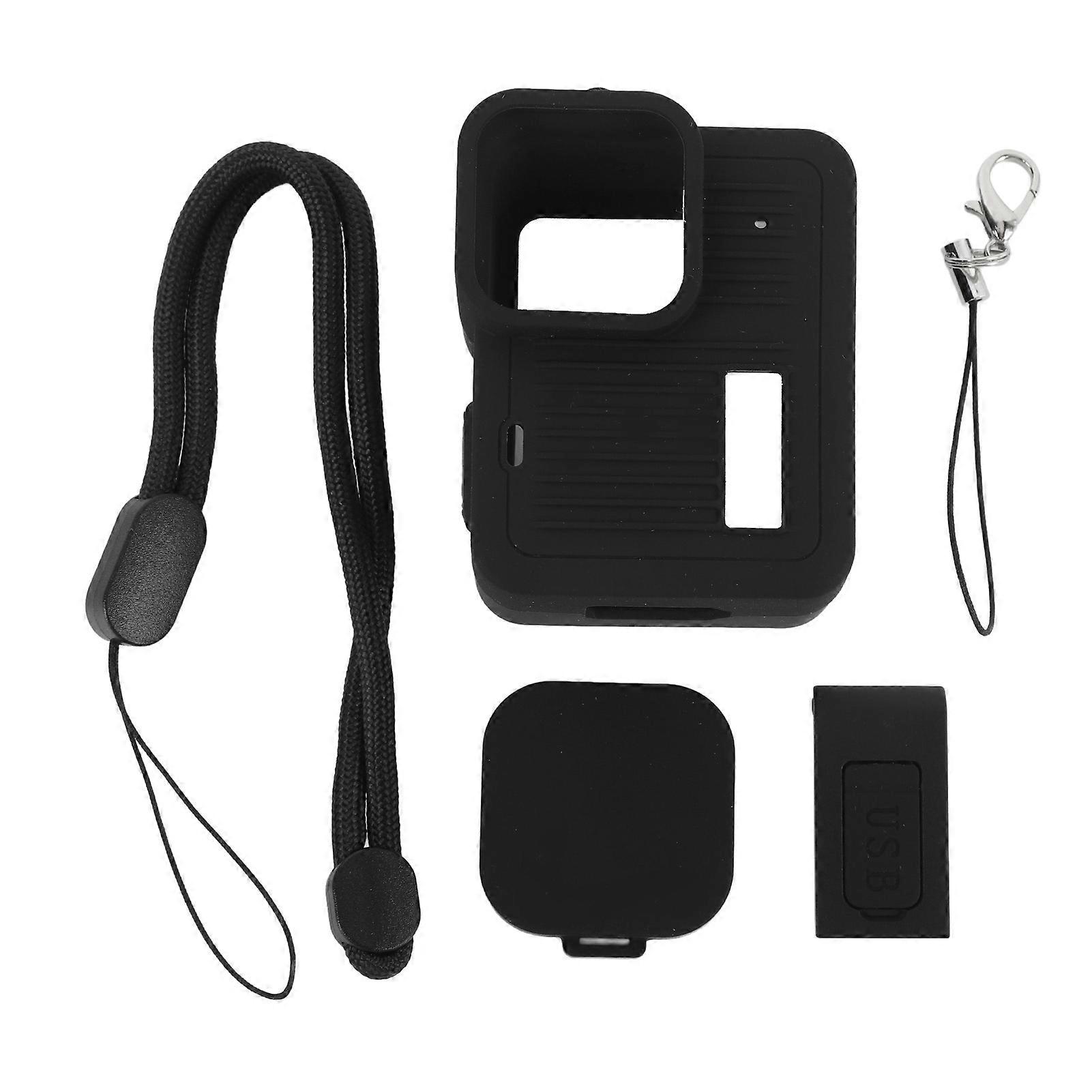 Silicone Protective Case for 4K Action Camera - Scratch Resistant with Lens Cover & Lanyard
