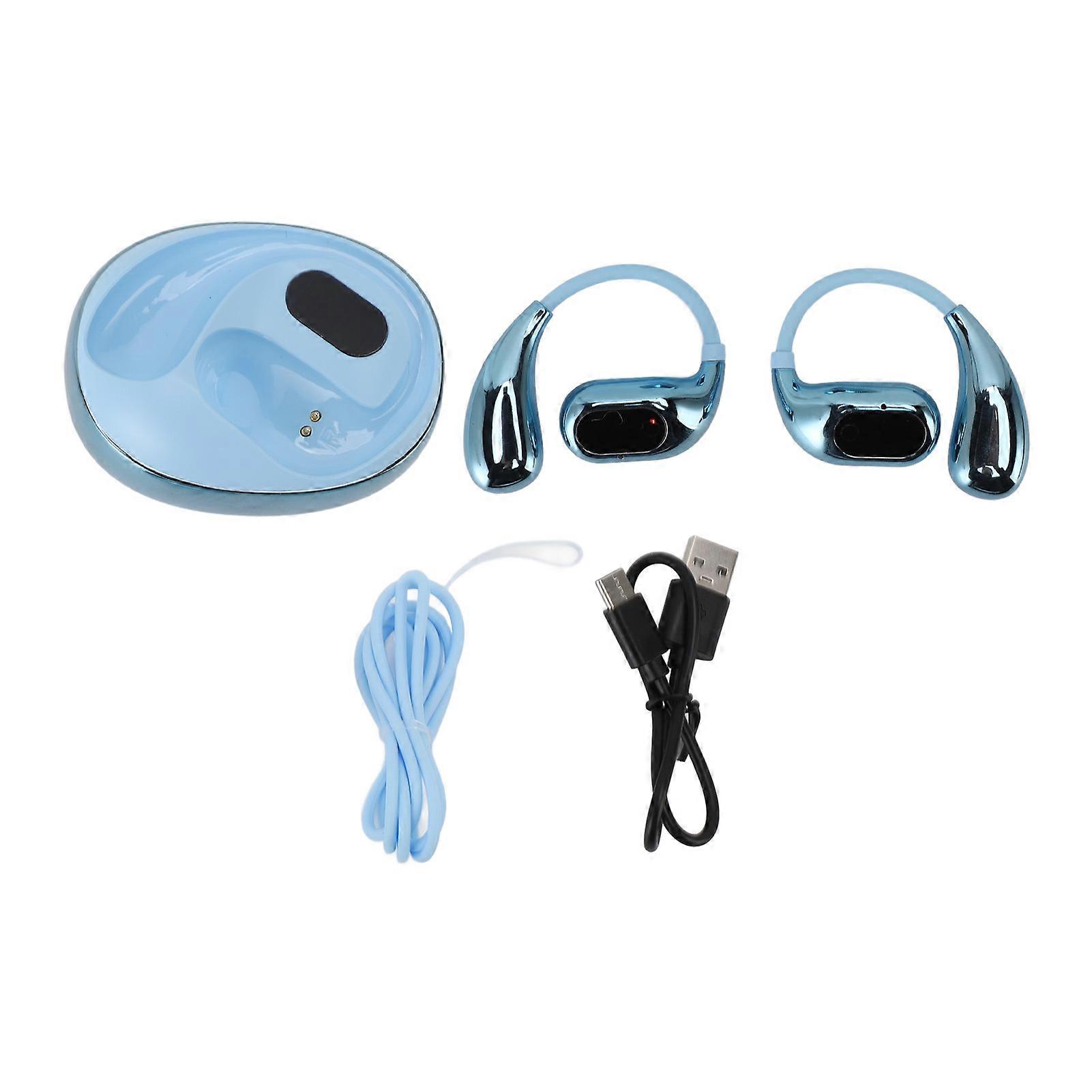 Bluetooth 5.4 AI Translator Earbuds - 144 Languages, Real-Time, Noise Reduction, Blue