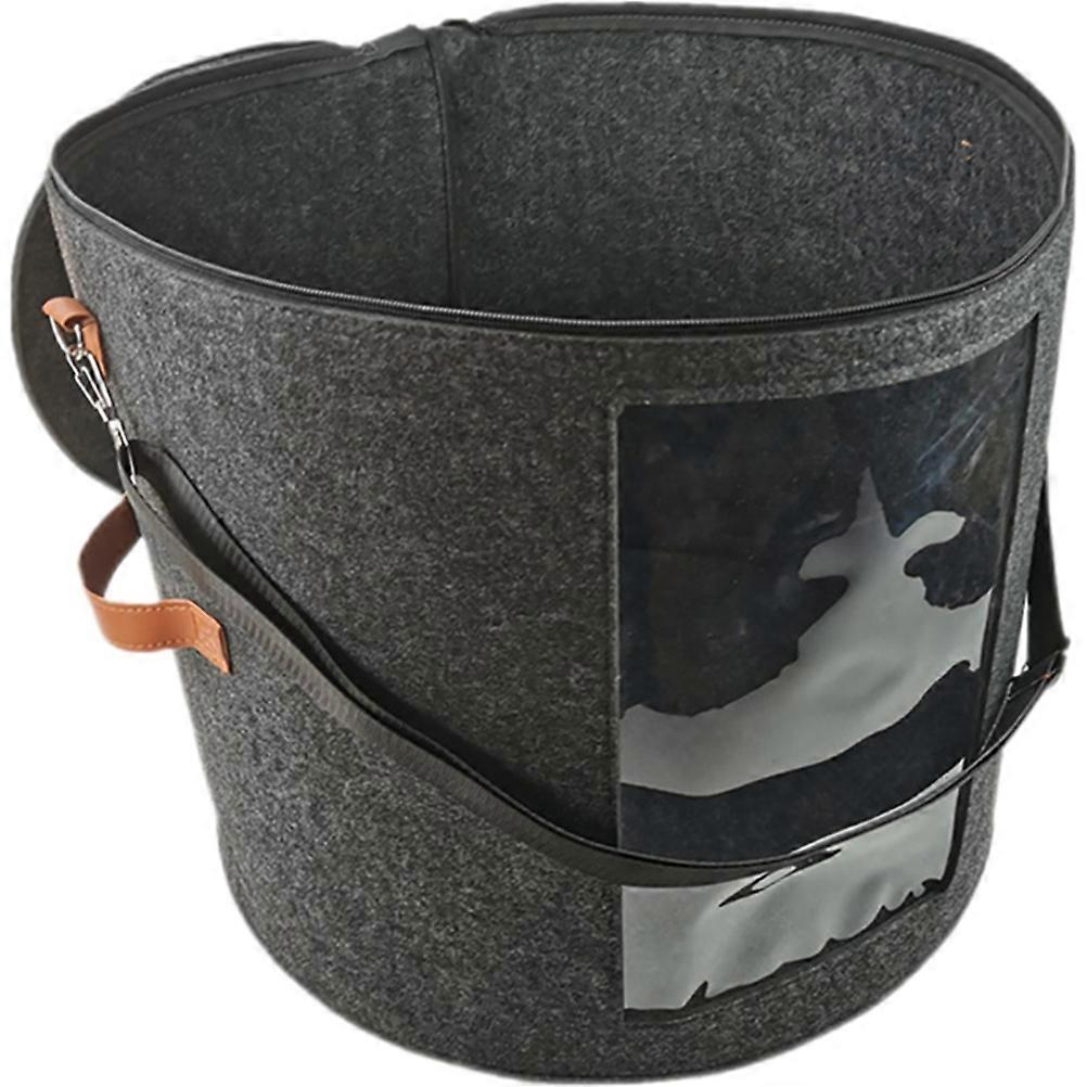 Round Felt Basket Laundry Baskets Large Capacity Felt Laundry Basket Holder Home Organization Elastic Straps for Securing Hats 1Pack