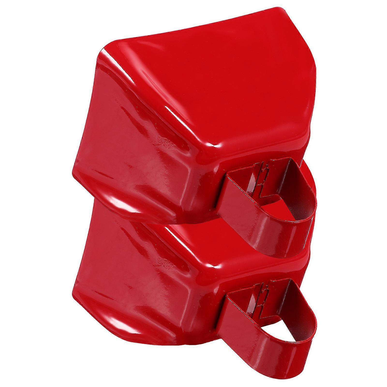 2pcs Decorative Square Cowbells with Handle Metal Cattle Ornaments for Sports Events Home Decoration Sound