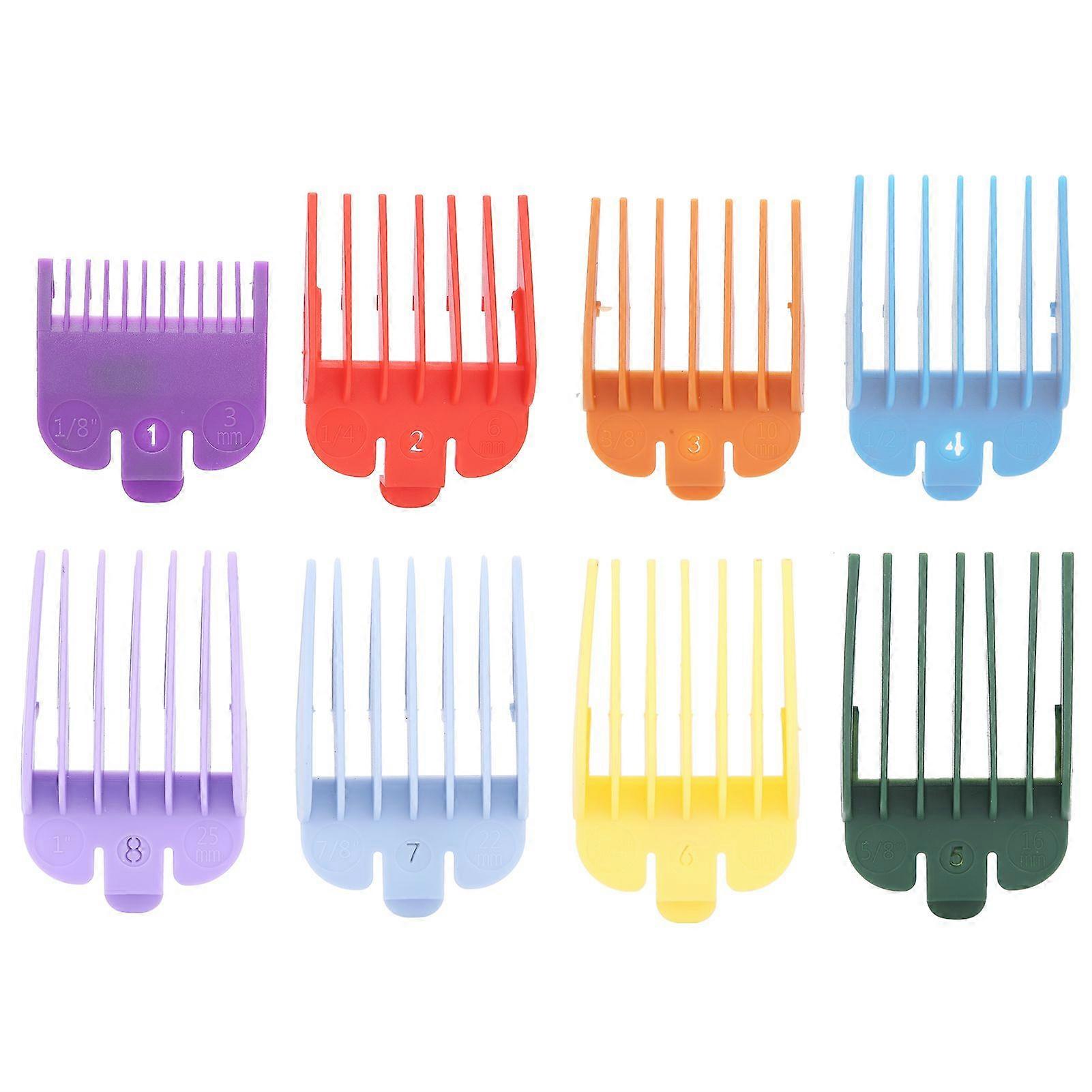 8PCS Guide Comb Set Colorful Replacement Attachment Cutting Guards for Hair Clipper TrimmerYMMR)