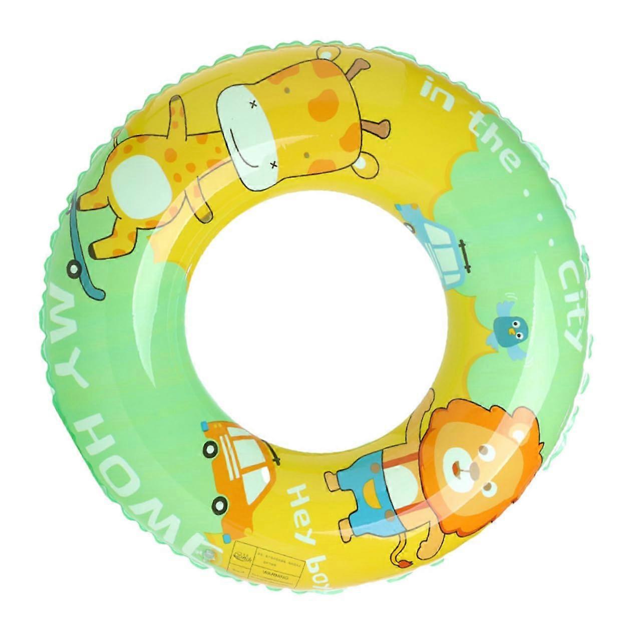 Inflatable swimming ring with animal pattern, colorful portable swimming ring for pool and beach, water toy for summer parties and leisure activities
