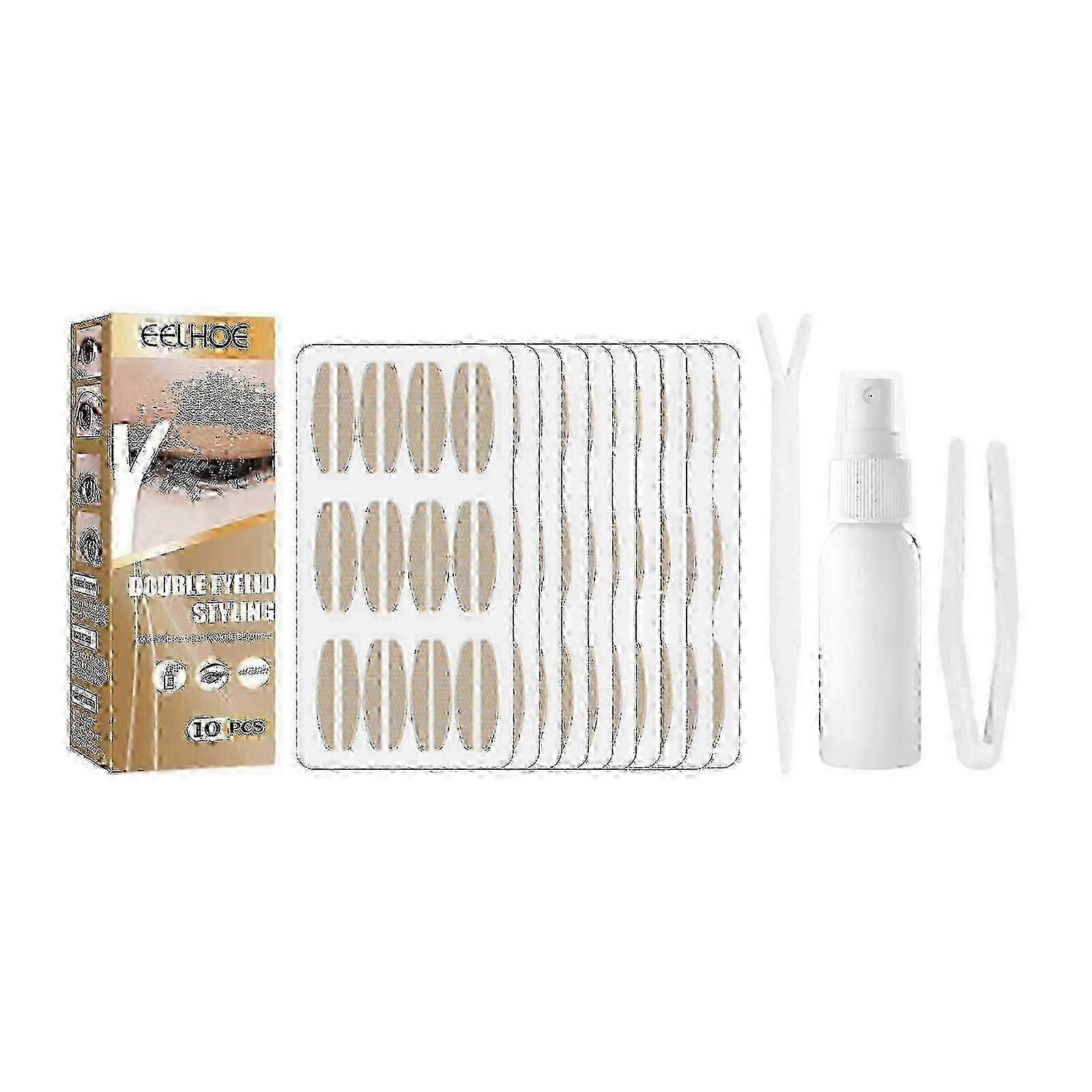 Double Eyelid Adhesive Eye Adhesive Lace Mesh Invisible Glue-Free Breathable Super Adhesive Long Lasting Clip Set