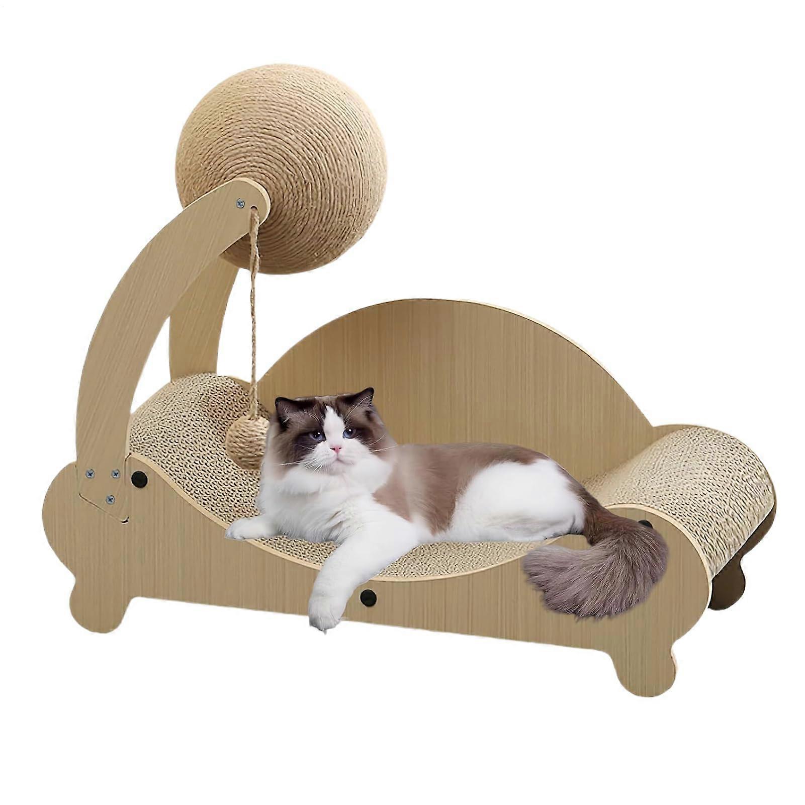 Scratching Bed for Cats, Scratching Couch for Kittens Furniture Protection with Play Ball, Cozy Play and Rest Area for Cats