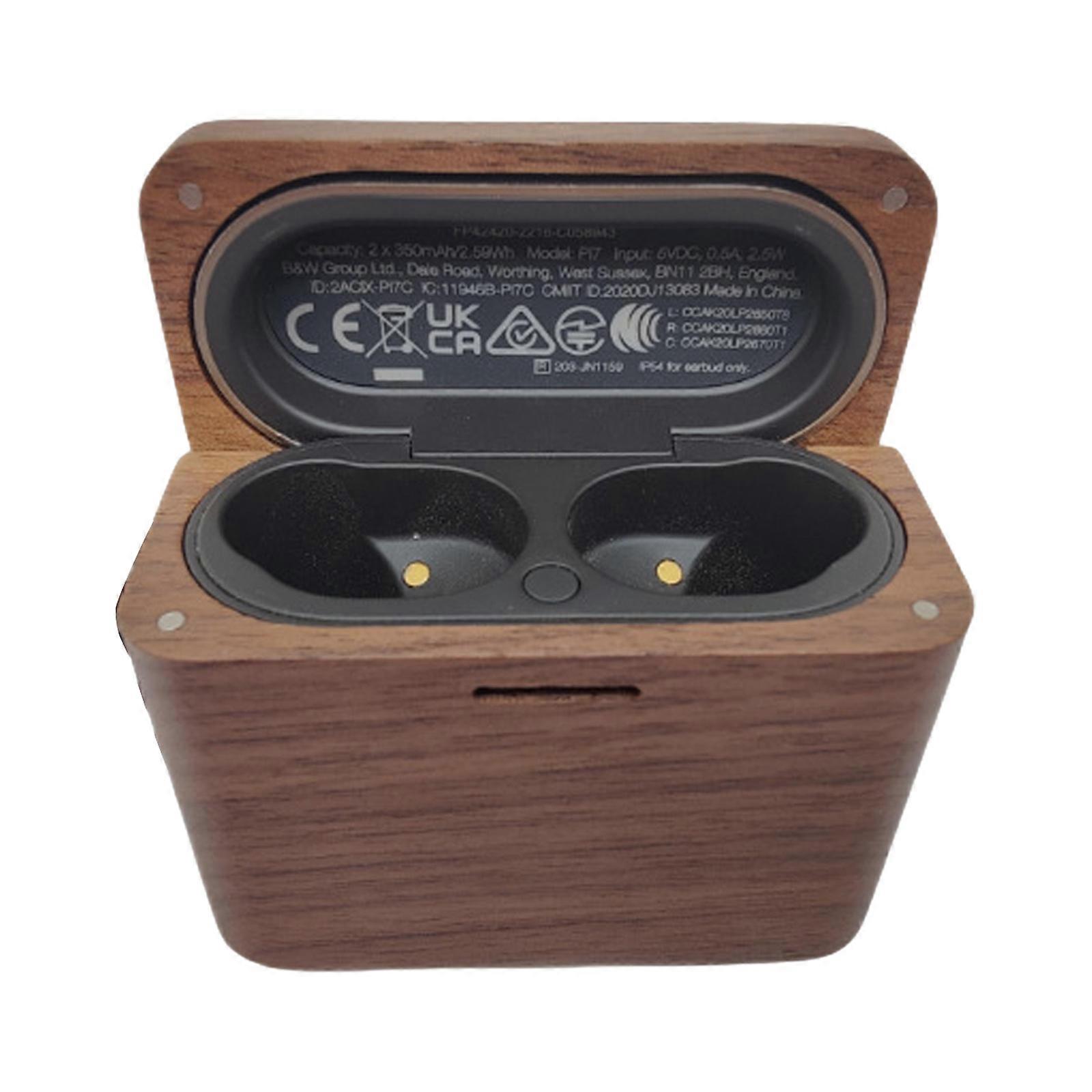 Wood Bluetooth-compatible Earbud Case Easy Access Handmade Protective Cover Case for Wireless Earphone Multicolor