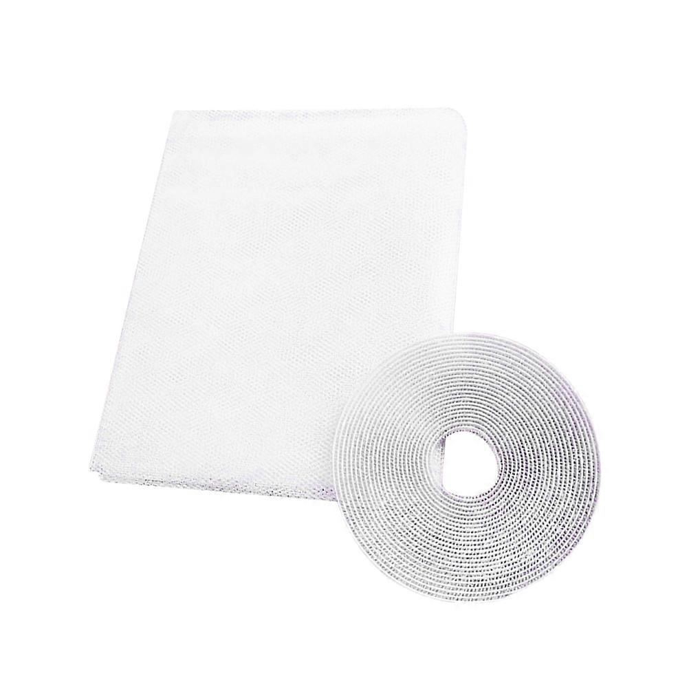 Insect Window Net Self Adhesive Hook Loop Pasted Stripe Roll Indoor Use 200x150cm White Ventilation 2 Sets