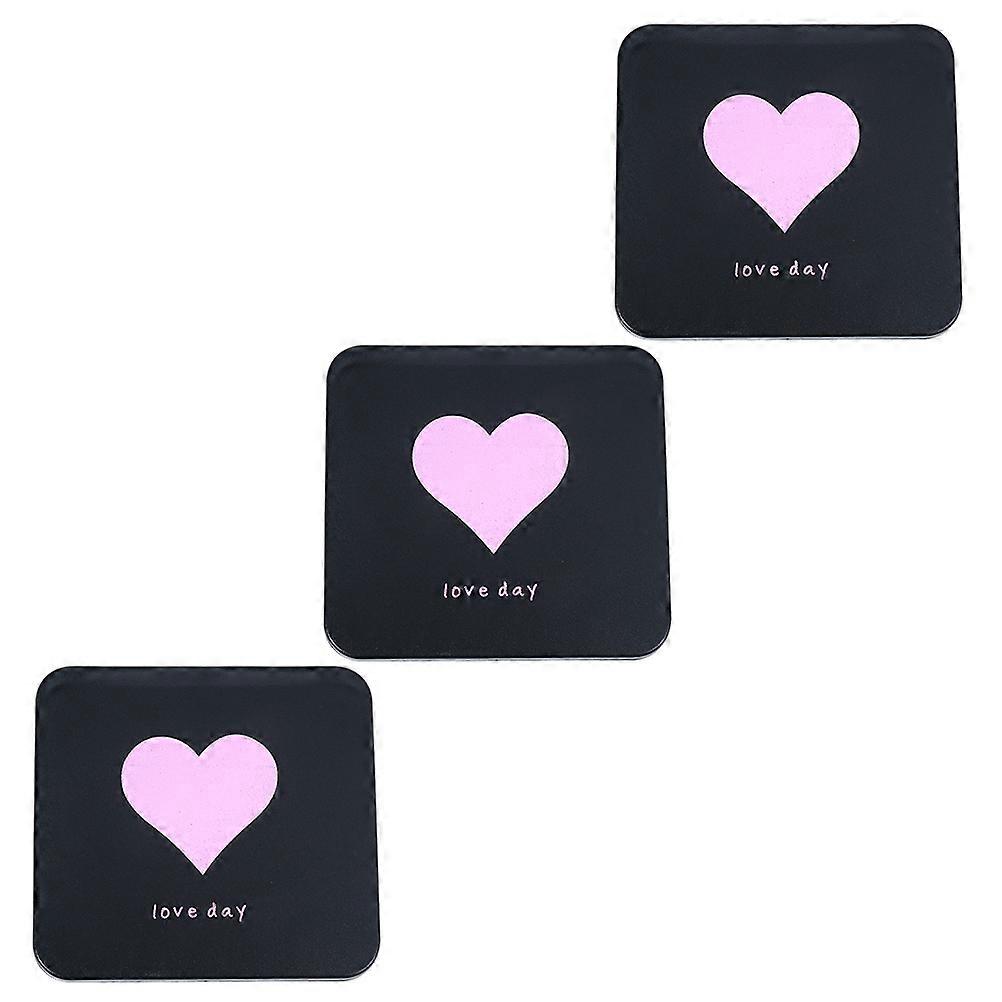 Small Travel Mirror Handheld Makeup Mirror Simple Design ABS Glass Material 3Pack
