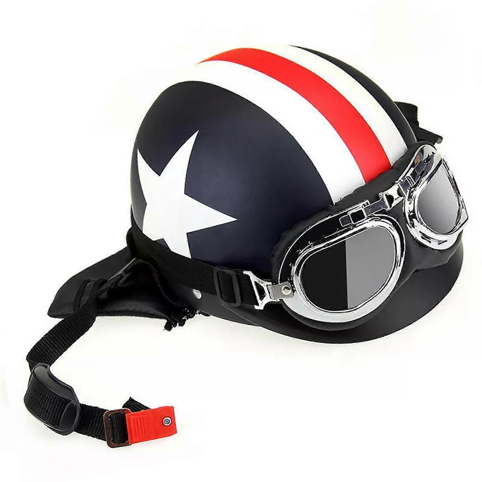 Open Face Motorcycle Safety Hat For Adults With Visor Effective Protection Impact Resistance Comfortable Cushioning 1 Set