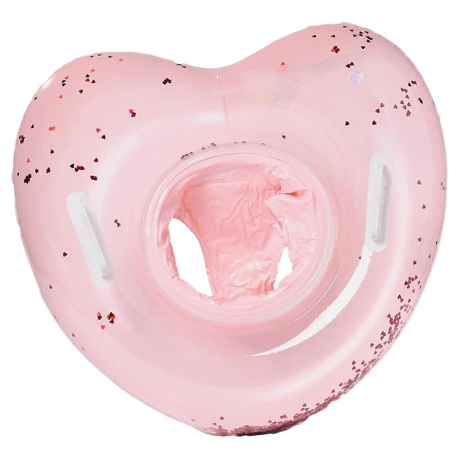 Pool Tubes for Children - Heart-Shaped Inflatable Float Ring with Handles for Babies 6 Months and Up - Portable Water Accessory