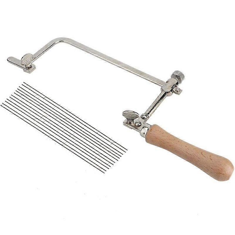 Hand Held Scroll Saw, Jewelry Making Kit Adjustable Frame Scroll Saw Jewelry Tool Making Cutting Wood Handle Equipment