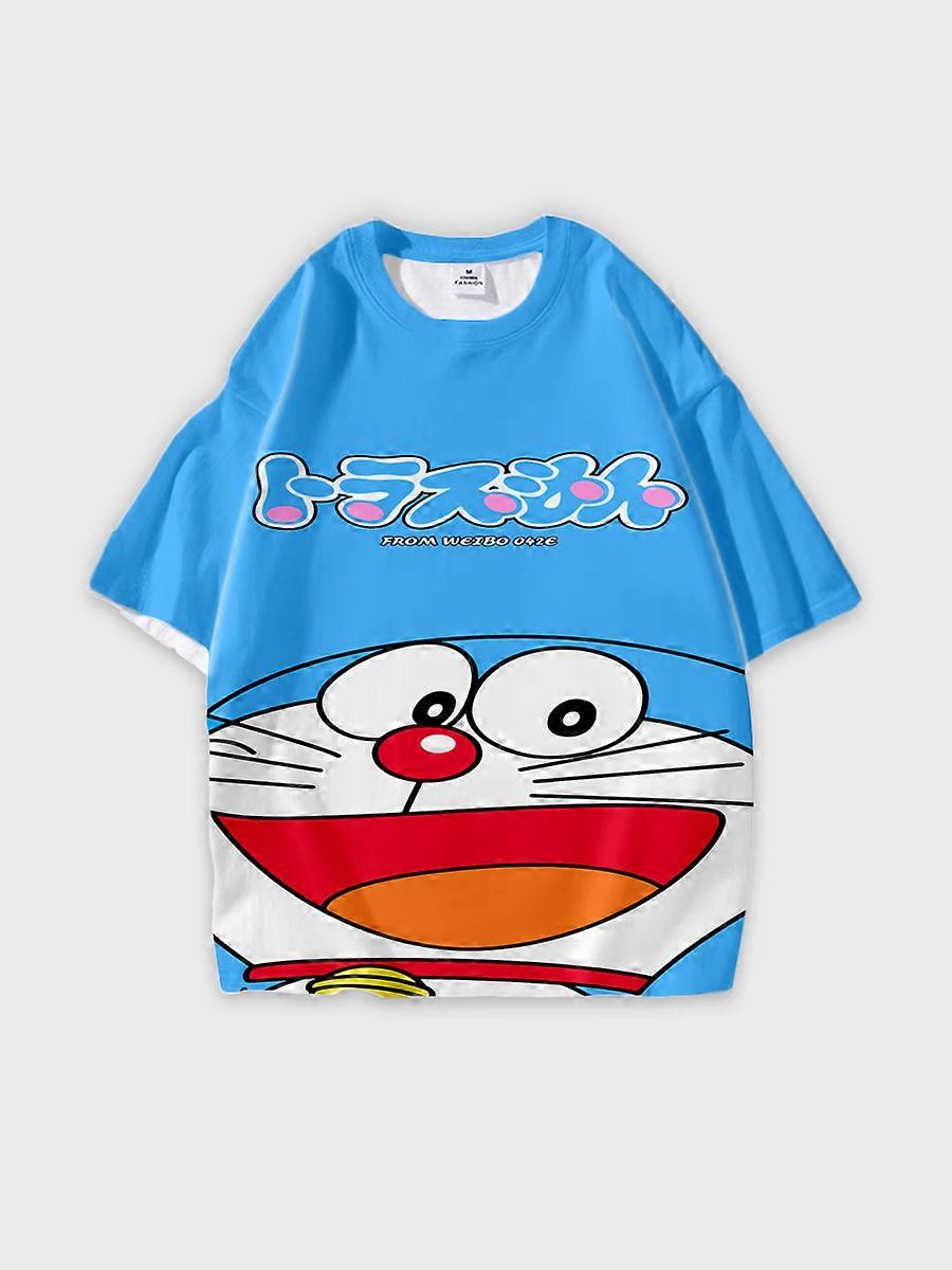 T-shirt round neck Cartoon Pattern loose short sleeve A22